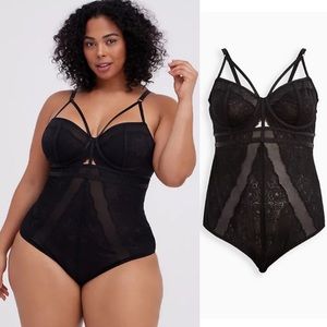 TORRID STRAPPY UNDERWIRE BODYSUIT - LACE & MESH RHINESTONES